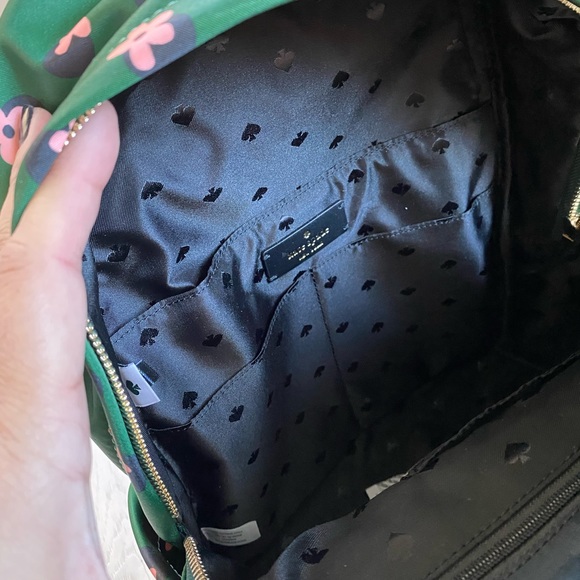 Kate Spade Chelsea the little better floral backpack. Green pink flowers nylon - Picture 7 of 11